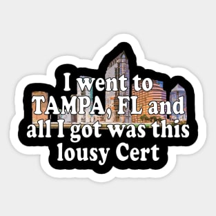 Tampa Souvenir Shirt Sticker